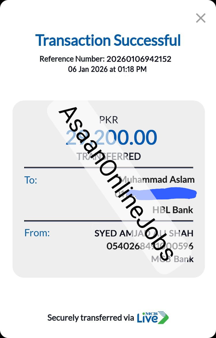 Payment Proof Rs.22,600